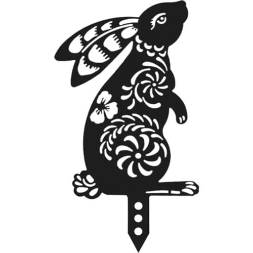 Acrylic Rabbit Garden Stake Animal Bunny Silhouette Stake for Yard Lawn Outdoor Backyard Decor 85DA