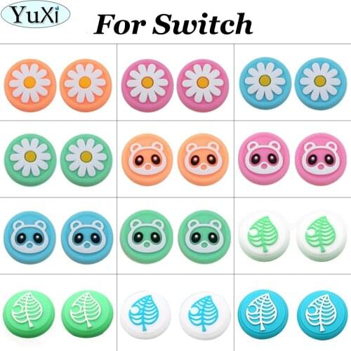 YuXi Analog Grips Caps Cover Replacement for Nintend switch Controller Soft Cute Silicone Thum Grips Button Cap Accessories