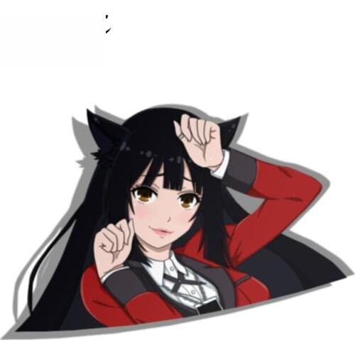 Dawasaru 13cmx9.1cm Car Stickers Waterproof for Kakegurui Yumeko Jabami Graphics Vinyl Car Decals Bumper Window Cute Decoration