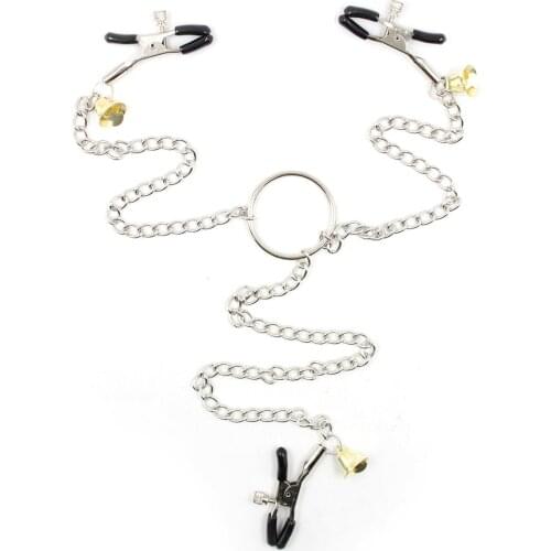 BDSM Bondage Stainless Steel Nipple Clips Small Bell Labia Clitoris Vagina Clamps With Metal Chain Restraint Sex Toys For Woman