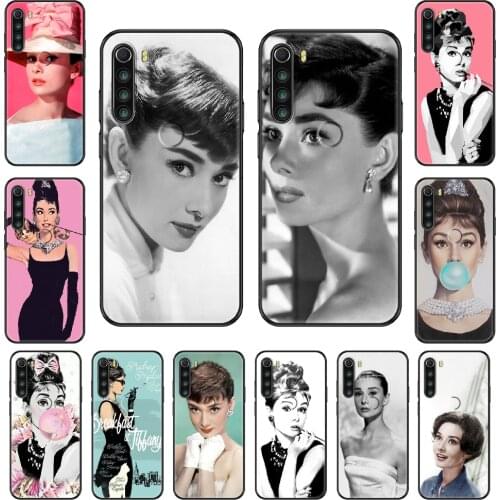 Audrey Hepburn Phone case For Xiaomi Redmi Note S2 4 5 6 7 8 A S X Plus Pro black silicone shell luxury hoesjes art back 3D