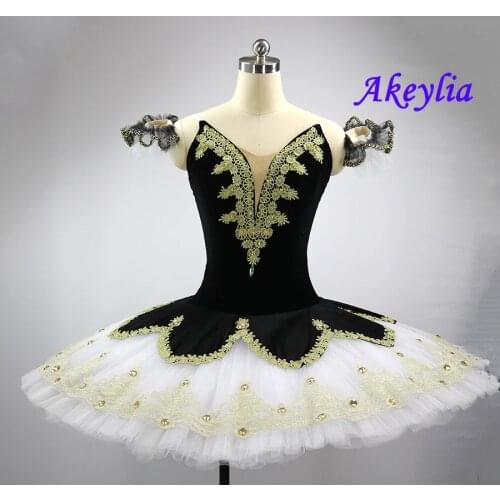Black White Nutcracker Pancake Tutu Costume Women Adult Girls Harlequinade Professional Ballet Tutu Stage Dress Childrens