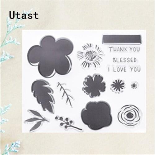 Flower Petal Blessed Clear Silicone Stamps /Transparent Rubber Stamp for DIY Scrapbooking /Photo Album Decorative Craft Making