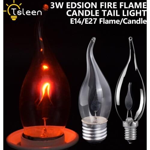 Effect LED holiday Light Corn Edison Bulb Lamp 220V E27 E14 Christmas Light Simulation Fire Burning Flicker Dynamic Flame Lights