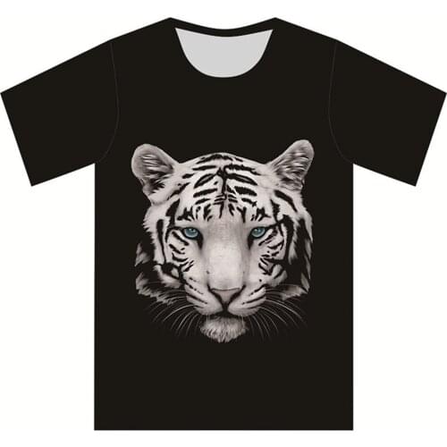 Kids 3D T-shirt 4-20 Years Old Children Harajuku Style Animal Lovely Tiger Head Print Tshirts Boys Girls Fashion Tshirt Clothing