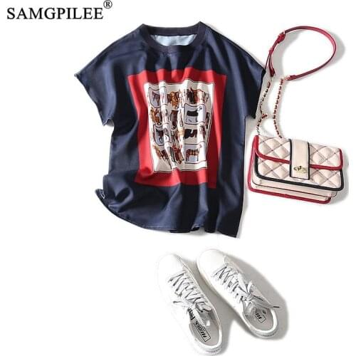 Tshirt Oversize Women Office Lady Chiffon Summer Women Clothing Short Sleeve Femme T-shirts Print O-neck Oversized T Shirt 3XL