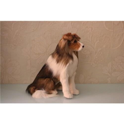 New simulation natural colour sitting dog toy polyethylene&furs shepherd dog model gift about 34x30cm 2936