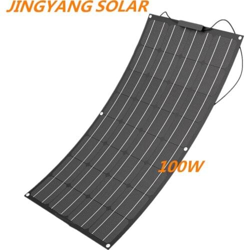 China Monocrystalline Solar Cell ETFE 18V 100W solar panel for boat Car Semi flexible solar panels portable for RV/boat/car