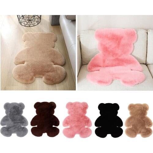 Nordic Style Cartoon Living Room Bear Rugs Soft Mordern Shaggy Carpet for Kids Bedroom Floor Sofa Faux hairy Carpets Mats