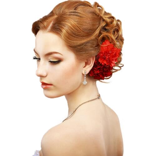 Beautiful Natural Goose Chicken Peacock Feathers Flower Headpieces 12 Leaves Flower Clip in Headdress Accessories Plumas Plumes