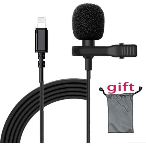 Mini Microphone for iPhone Lightning Type C 3.5mm Microfone for Samsung Huawei Xiaomi Lavalier Clip-on Recording Microfono