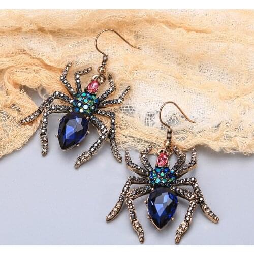 Fashion New Insect Luxury Spider Drop Earrings for Women 3D Animal Dangle Earrings Jewelry Europe and America