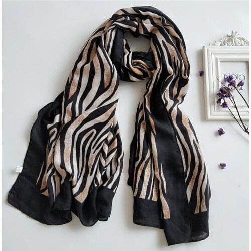 2019 Newest Women Zebra Pattern Cotton Scarf 10pcs/lot