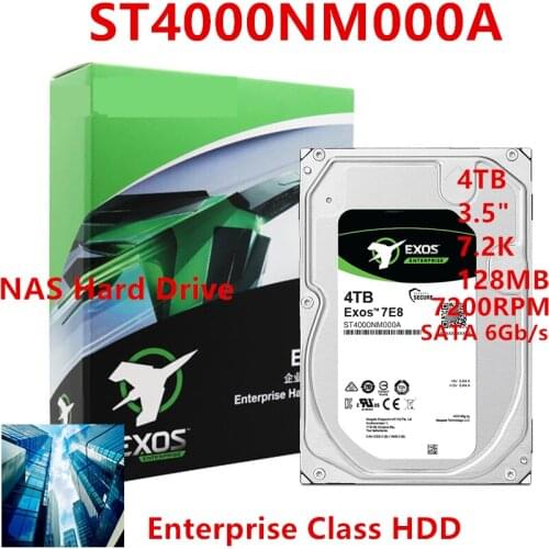 New HDD For Seagate Brand 4TB 3.5" 7.2K SATA 6Gb/s 128MB 7200RPM For Internal Hard Disk For Enterprise HDD For ST4000NM000A