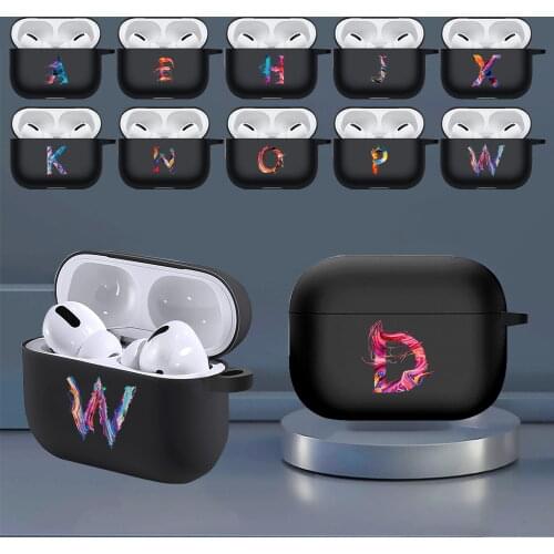 Personalized Initial Letter Silicone Earphone Protective Cover for Apple Airpods Pro Bluetooth Earphone Protective Case