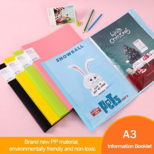 A3 File Folder Pp Waterproof Organ Bag 20 30 Pages Document Bag Holder Art File Folder Drawing Organizer Office Student Supplies