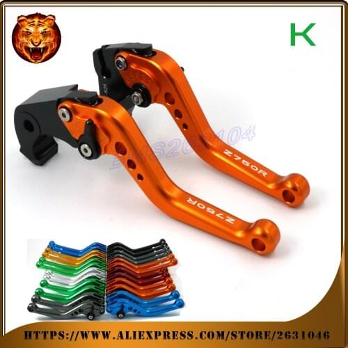Adjustable Brake Clutch Levers For KAWASAKI Z750R 2011 2012 GREEN RED BLACK FREE SHIPPING WITH LOGO Motorcycle