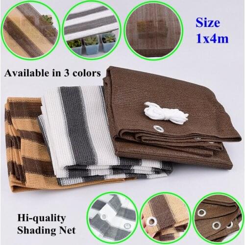 1x4m HDPE Anti-UV Sunshade Net Home Outdoor Awning Balcony Safety Net Succulent Plant Cover Shelter Sun Shading Net Shade Sail