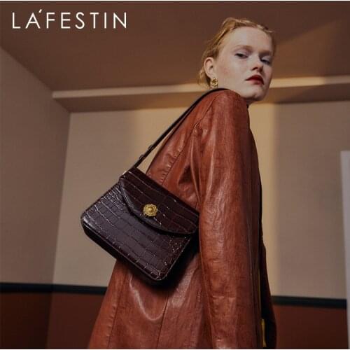 LA FESTIN Bags 2020 new trendy fashion one-shoulder messenger handbags leather portable underarm chain sugar cube bag