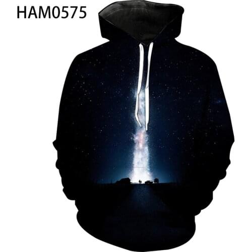 2021 interstellar spring and autumn 3D printed Hoodie Harajuku personality youth popular boys' and girls' Sweatshirt
