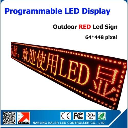 RED Color P10 Outdoor LED Sign Board Waterproof Programmable Display Scrolling Message Advertising Business Sign for Hotel Bank