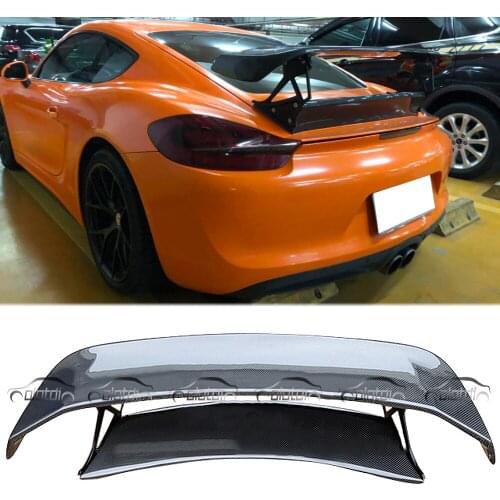 Real Carbon Fiber Rear Trunk Wing Spoiler Boot Lip fits for Porsche 981 2014-2016