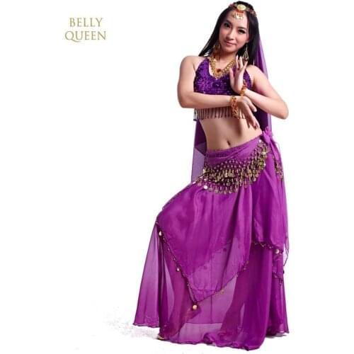 Bellydance Costume 2020 Hot Sale Women Bellydance Woman Belly Dance Suits Top&skirt&Belt&Veil&Headchain Performance Wear Skirt