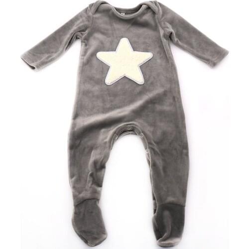 Winter Thicker Warm Velvet baby Girl Clothes Baby Romper Soft Star Long sleeves newborn boy Bodysuits bebe Pajams kids Footies
