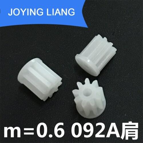092A Shoulder 0.6M Pinions 9 Tooth Plastic Gear Tight for 2mm Motor Shaft Modulus 0.6 Toy Accessories 5000pcs/bag