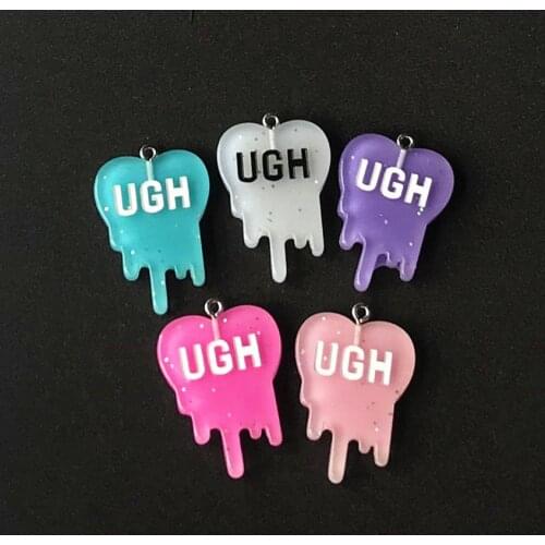 10pcs 26*35mm UGH charms resin charms necklace pendant keychain charms for DIY earring decoration