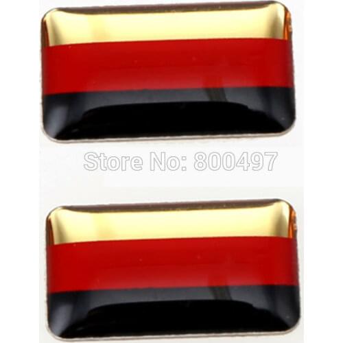 2 x Newest 3D Car Styling Aluminum Glue Decal Ca Metal Sticker Aluminium Custom Motor Decal for Germany Flag