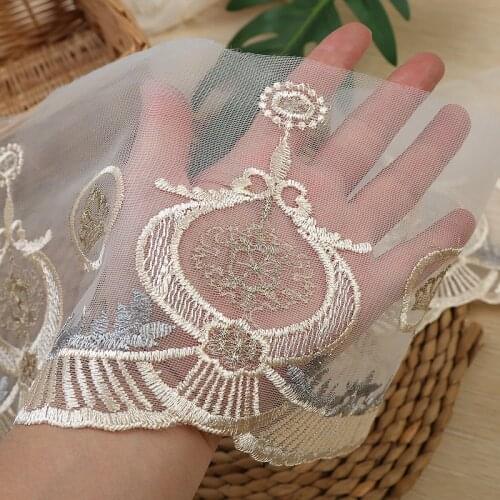 30Yards Embroidered Laces Trim Mesh Lace Fabric Vintage Ribbon for DIY Wedding Dress Costume Accessories Home Decor