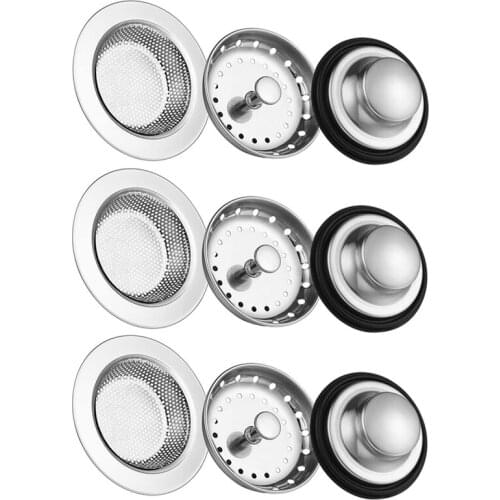 9 Pack of Kitchen Sink Stopper Strainer,Anti-Clogging Stainless Steel Sink Disposal Stopper, Perforated Drain Filter