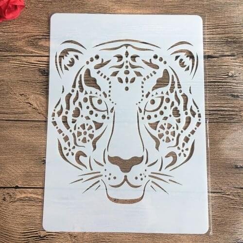 A4 29 * 21cm creative animal tiger DIY stencil wall painting scrapbook coloring photo album decorative paper card template