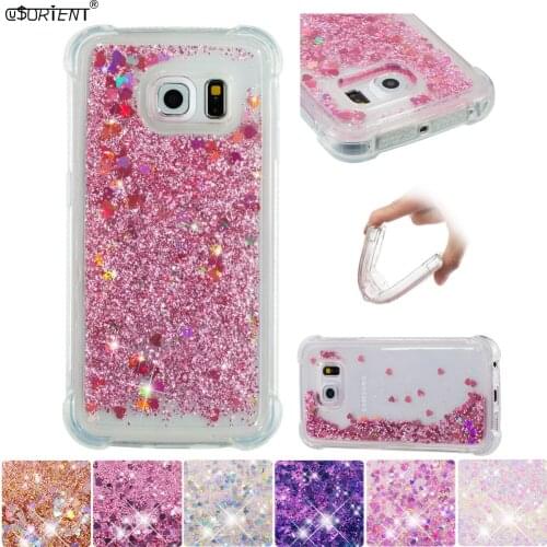 Glitter Case For Samsung Galaxy S6 Edge Bling Dynamic Liquid Quicksand Phone Cover SM-G925F SM-G925X Soft Silicone Cases Funda