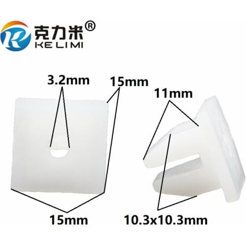 KE LI MI 100x Big Square Head Lights Buckle White Plastic Retaining Clip For Car Lamp Snaps Fastener Accessories