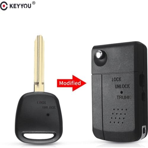 KEYYOU Car Remote Key Shell Case Fob Cover 1 Side Button For Toyota Carina Estima Harrier Previa Corolla Celica With TOY43 Blade
