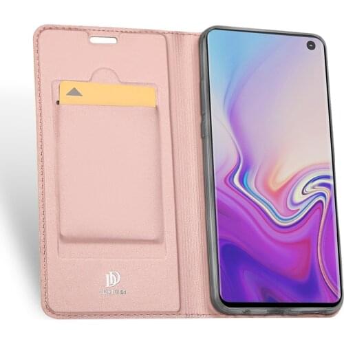 For Samsung Galaxy S10E DUX DUCIS Skin Pro Series Flip Cover Luxury Leather Wallet Case Full Good Protection Steady Stand