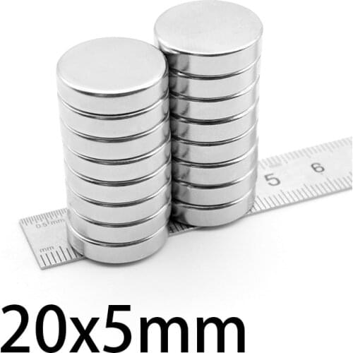 5-30pcs 20x5mm Sheet Neodymium Magnet Round Powerful NdFeB Magnets 20mmx5mm Rare Earth Magnetic Disc magnet 20*5mm