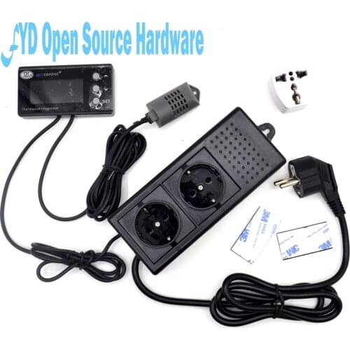 1set Electronic pet reptile Strip thermostat greenhouses culture incubator room temperature and humidity control THC-220
