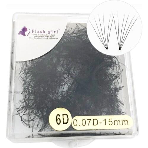 Flash girl soft and wispy 6D 15mm 0.07D/C premade Russia Volume fans eyelash 1000 fans boxs