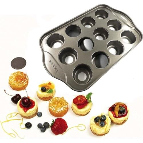 Cake Muffin Pan Mini Cheesecake Pan 12 Cavity Cupcake Baking Tray Springform Pan Cake Form Mold Metal Oven Tray Bakery Tools