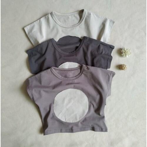 Newborn Baby T-shirts Circle Short Sleeves Summer Korean Style Unisex Baby Girls Boy Tops Infant Vintage Shirt 1-3Y Baby Clothes