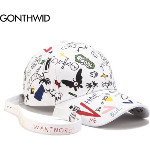 GONTHWID Graffiti Butterfly Daisy Flower Adjustable Baseball Cap Streetwear Men Women Hip Hop Harajuku Fashion Curved Visor Hats