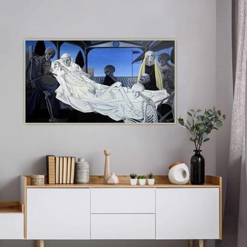 Citon Paul Delvaux《The Entombment.1951》Surrealism Canvas Oil Painting Art Poster Picture Background Wall Decor Home Decoration