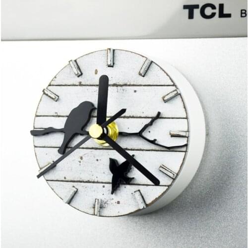 Creative pastoral simple bird home three-dimensional wooden refrigerator clock magnetic refrigerator sticker wall clock