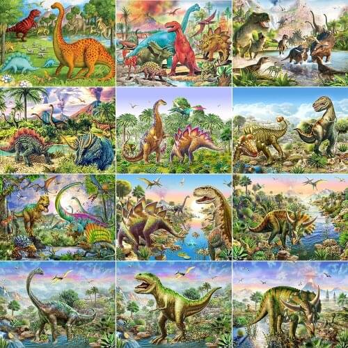 XUEQIXIAOZU Full Round dinosaur Diamond embroidery 5D DIY Diamond painting Diamond mosaic painting Home decoration gifts New