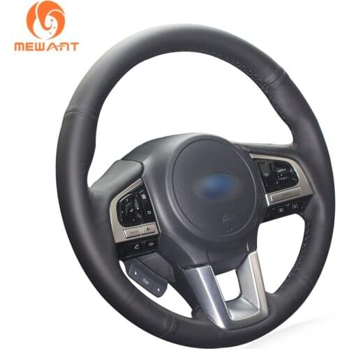 MEWANT Black Artificial Leather Car Steering Wheel Cover for Subaru Legacy 2015-2017 Outback 2015-2017 XV (Crosstrek) 2016-2017