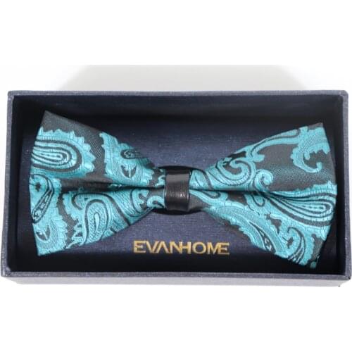 Vintage Turquoise Paisley Mens Bow Tie Mariage Party Dress Butterfly Bowtie Wedding Gifts Without Box