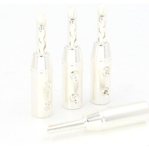Z Plugs Set Of 8 Silver Plated Speaker Banana Plugs Speaker Cable Banana Terminal Connector AMP Plug